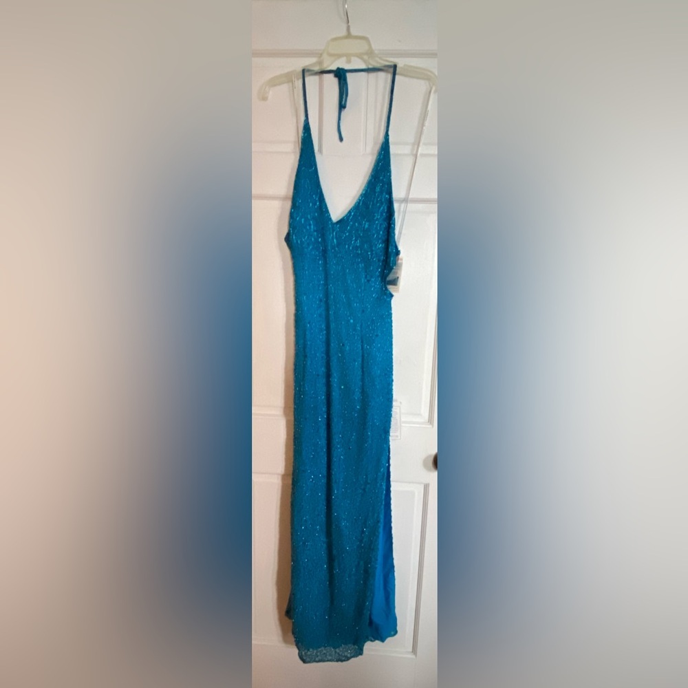 Parisian Works Teal Sequin Gown